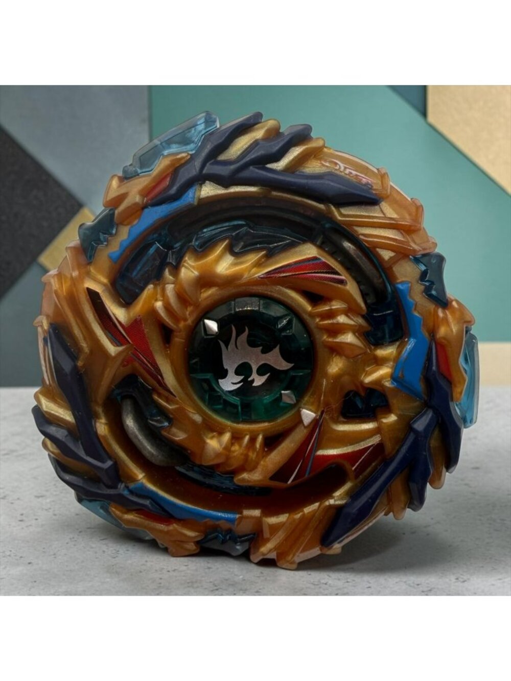 Gold Blue Drain Fafnir Burst Beyblade Spin Top Toy With Stamina Driver